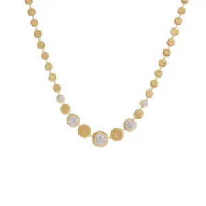 18K Yellow Gold Diamond Graduated Necklace