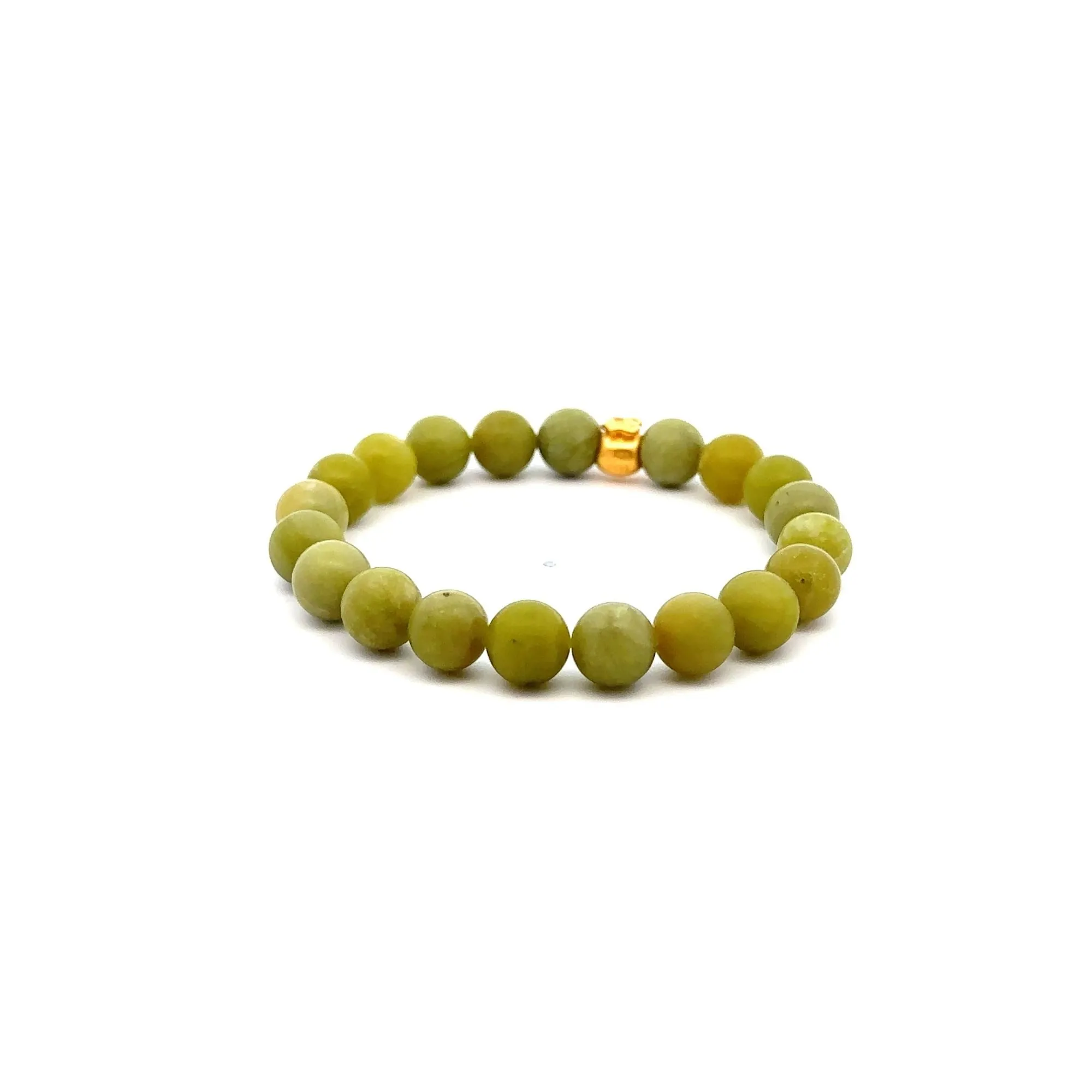 24K Gold Money Bag Lucky Charm Bracelet Gemstones Peridot August Birthstones 8mm Size 6"