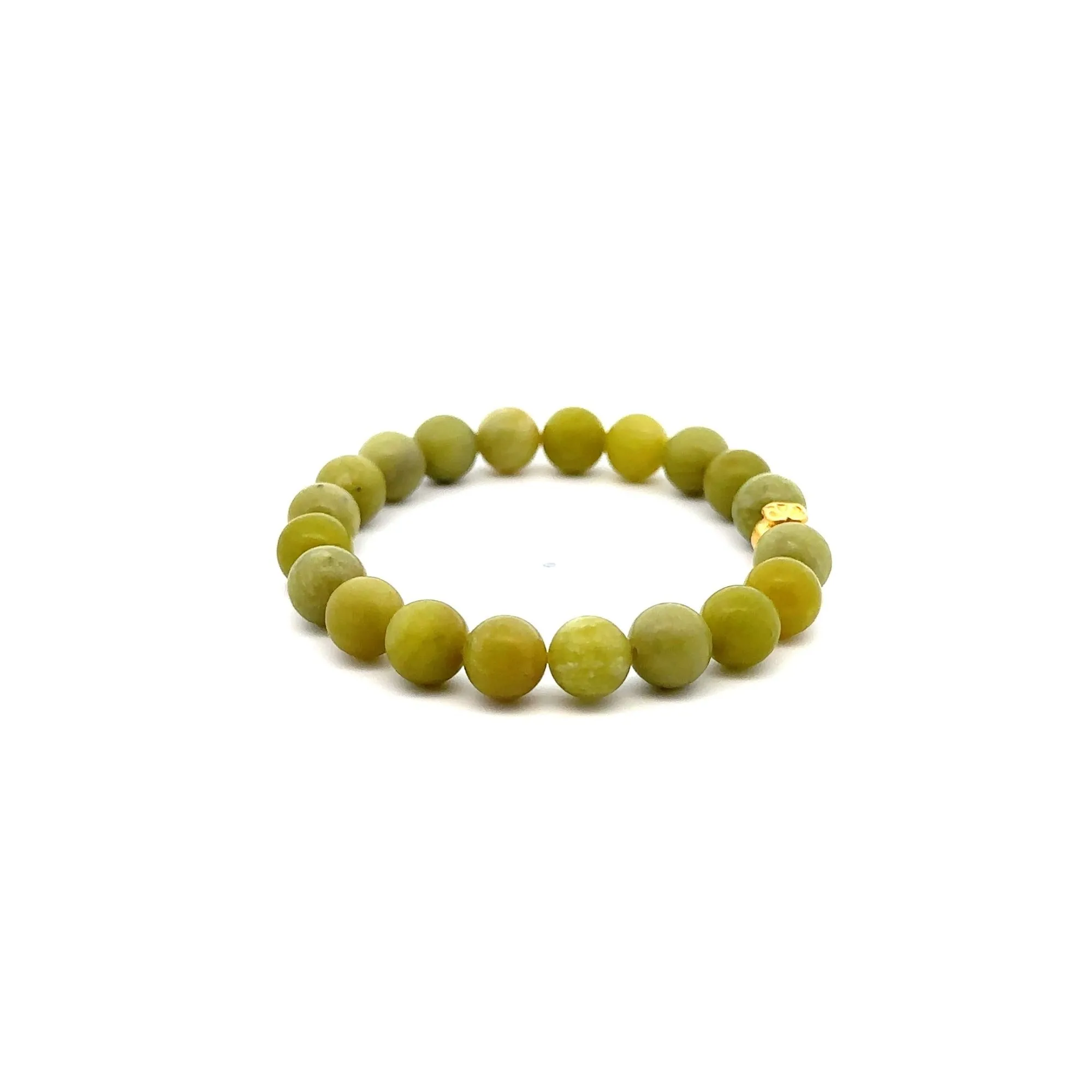 24K Gold Money Bag Lucky Charm Bracelet Gemstones Peridot August Birthstones 8mm Size 6"