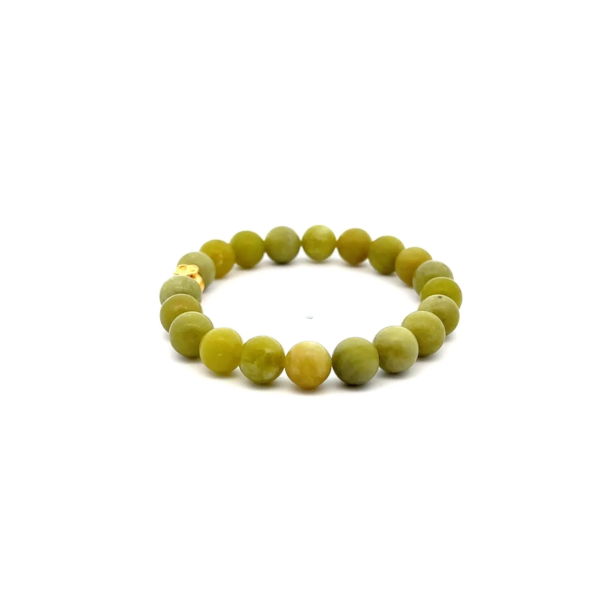 24K Gold Money Bag Lucky Charm Bracelet Gemstones Peridot August Birthstones 8mm Size 6"