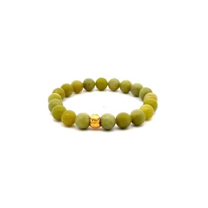 24K Gold Money Bag Lucky Charm Bracelet Gemstones Peridot August Birthstones 8mm Size 6"