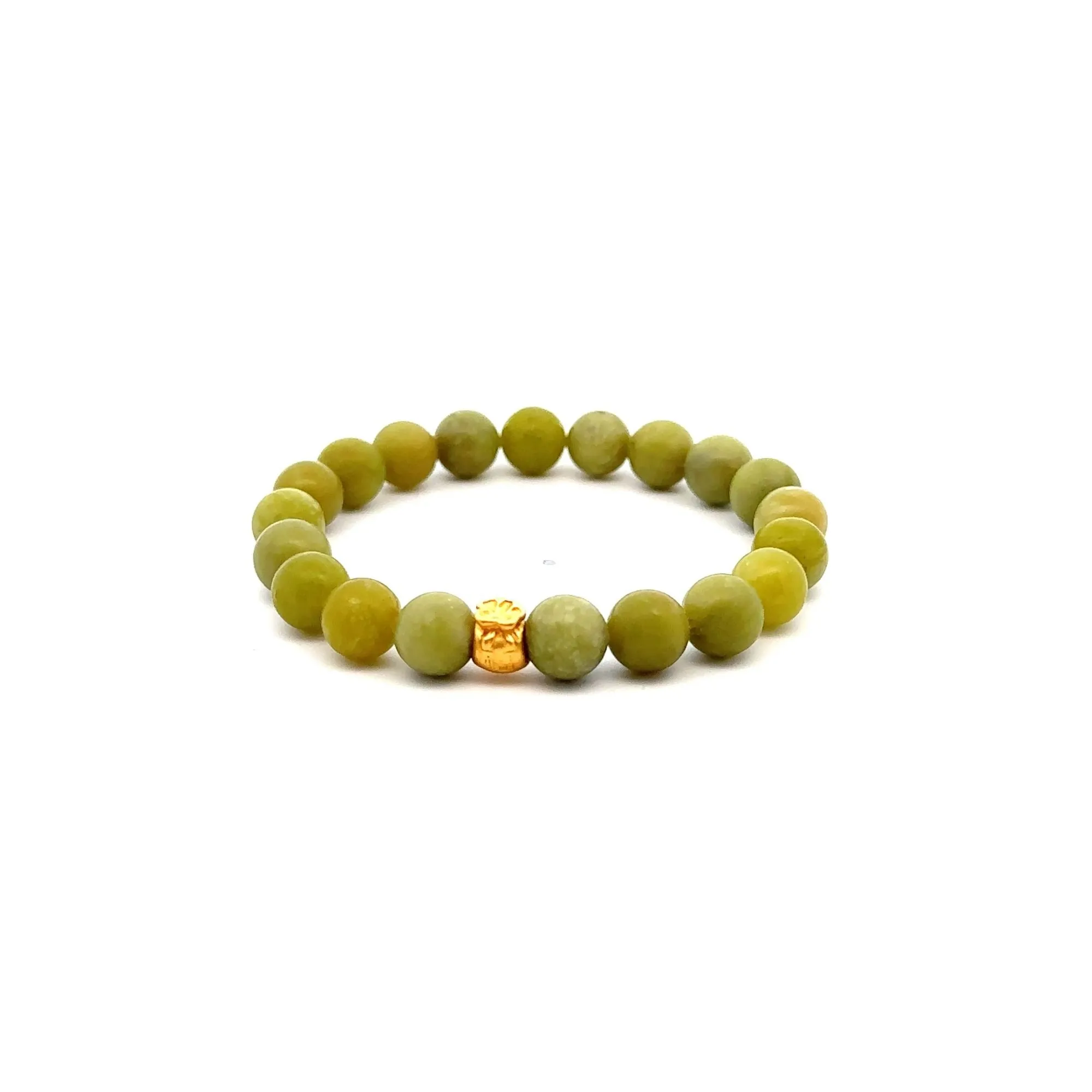 24K Gold Money Bag Lucky Charm Bracelet Gemstones Peridot August Birthstones 8mm Size 6"