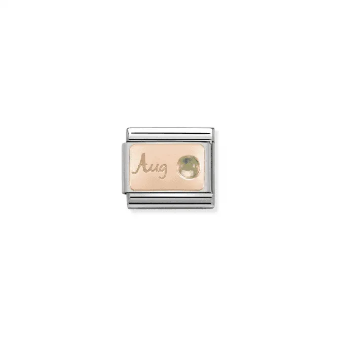 August Birthstone 9k Rose Gold Charm
