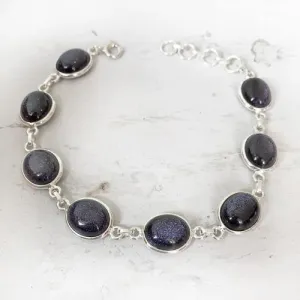 Blue Sunstone Silver Bracelet