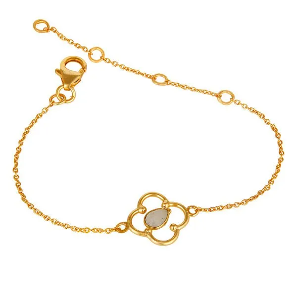 Clover Moonstone Bracelet