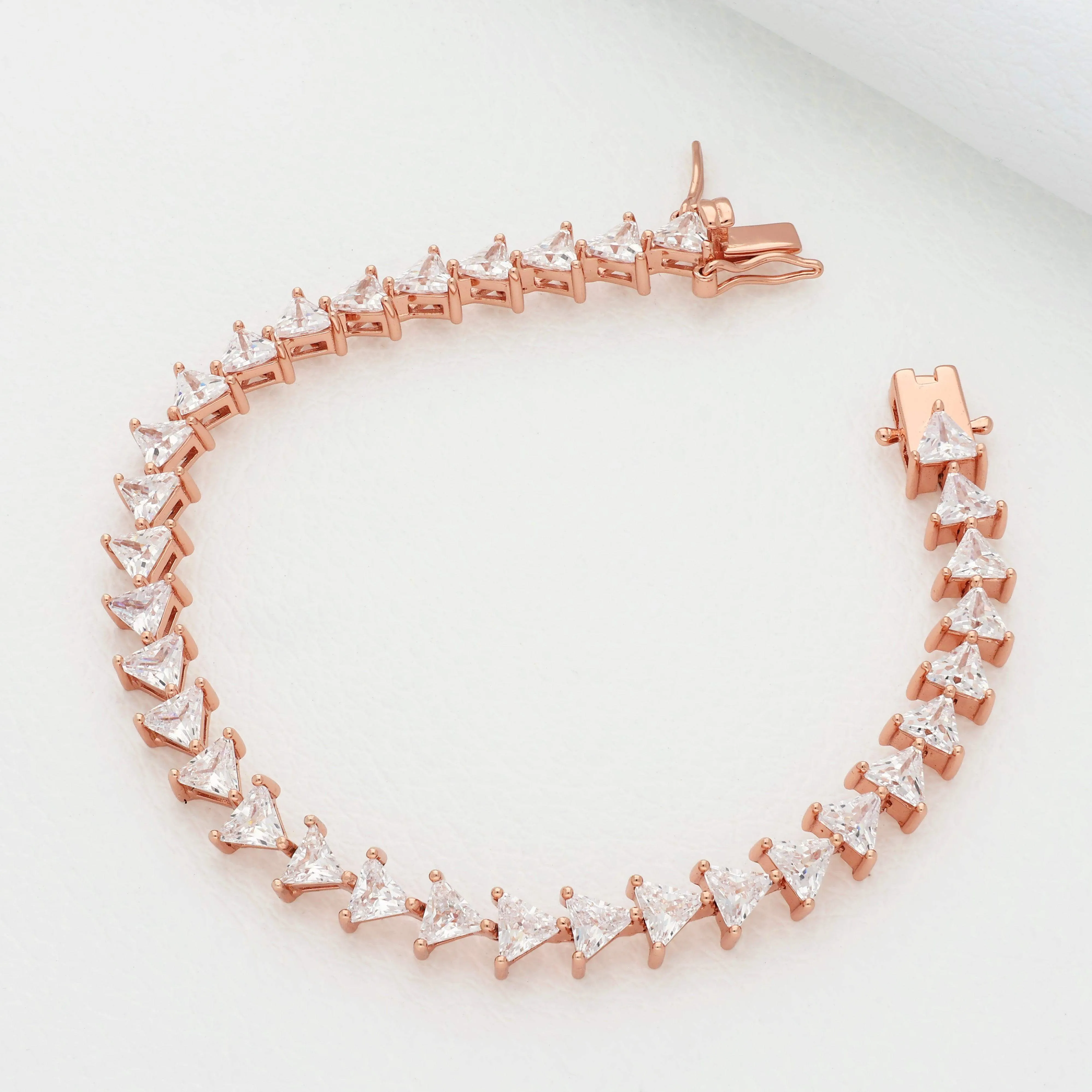 Dainty Cluster Rose Gold Polish Silver Bracelet