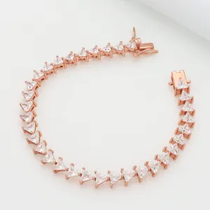 Dainty Cluster Rose Gold Polish Silver Bracelet