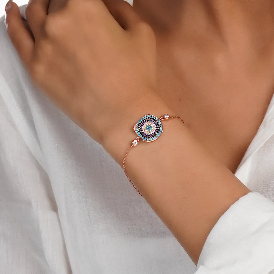 Evil eye Zircon 925 Sterling Silver Bracelet