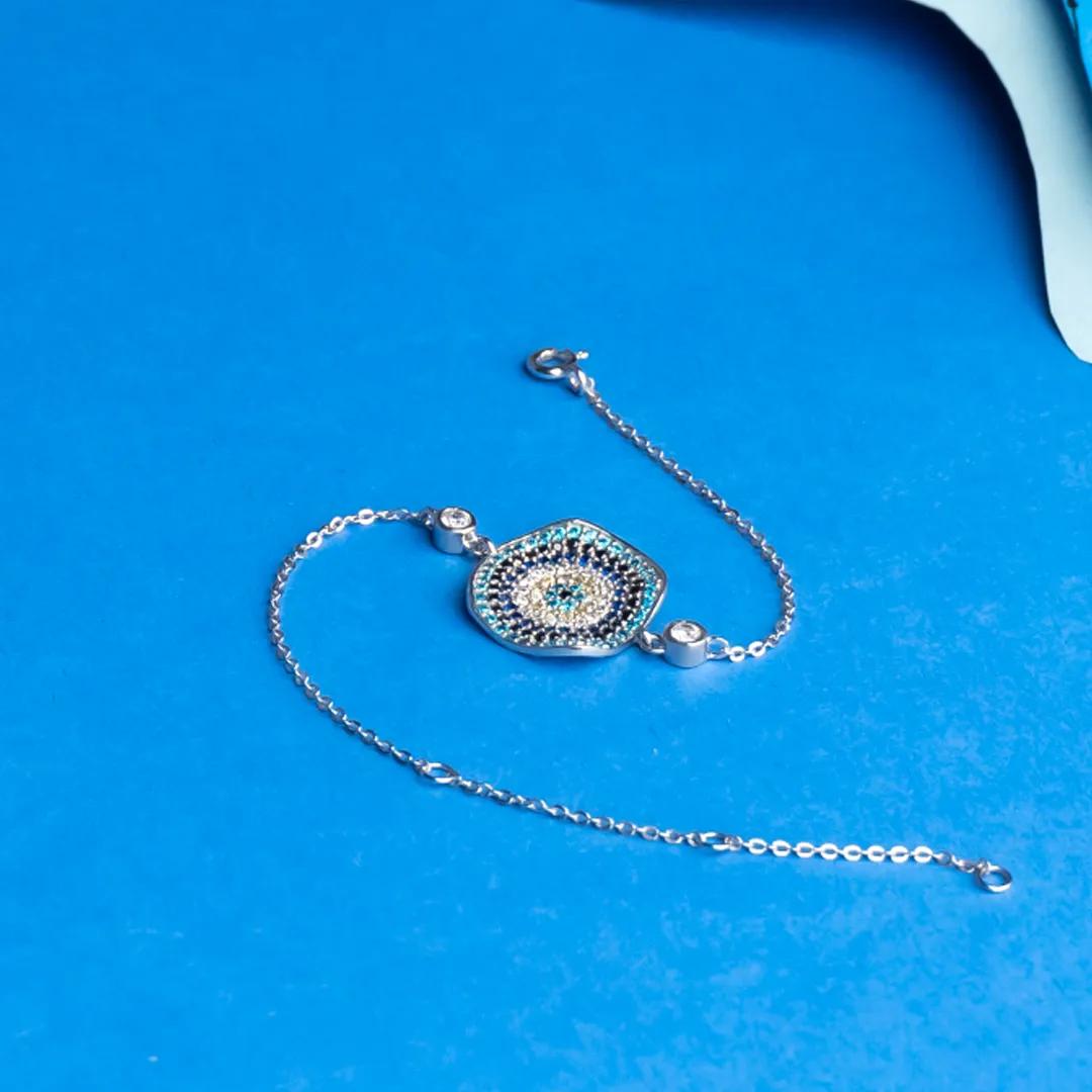 Evil eye Zircon 925 Sterling Silver Bracelet