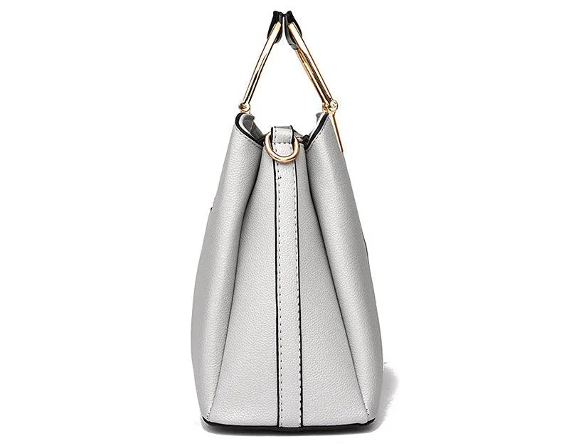 Exquisite Leather Mix Colors Tote Women Bags - Orange