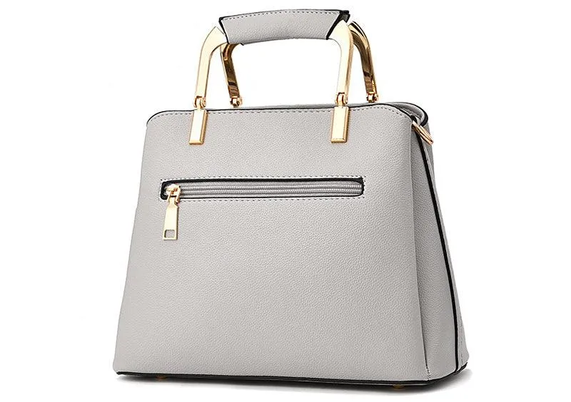 Exquisite Leather Mix Colors Tote Women Bags - Orange