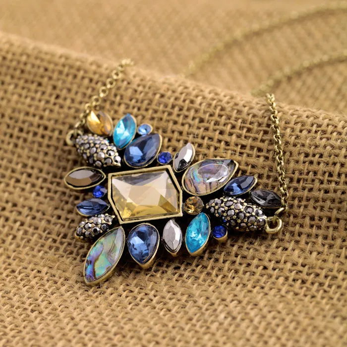 Exquisite Rhinestone Pendant Thin Chain