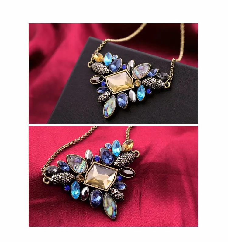 Exquisite Rhinestone Pendant Thin Chain