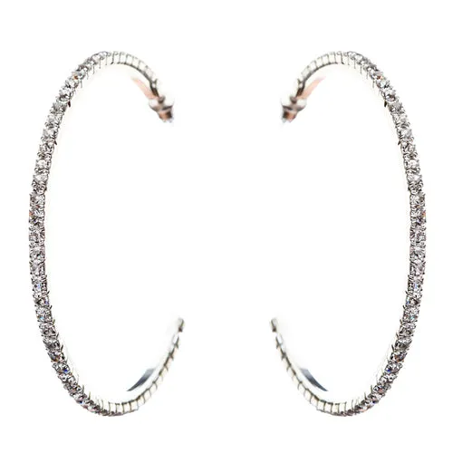 Exquisite Sparkle Crystal Rhinestone Hoop Design Fashion Earrings E689