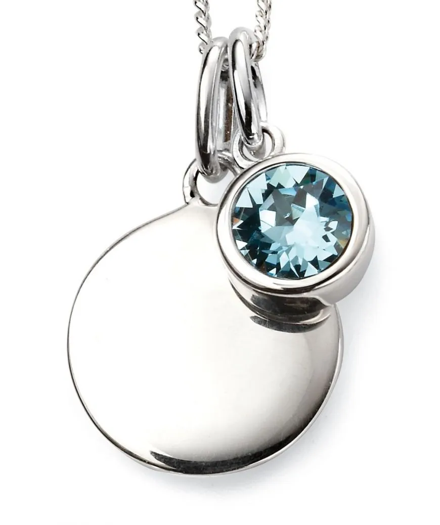 Gemstone And Engravable Disc Necklace