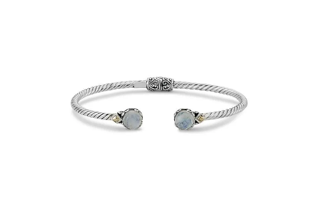 Genuine Sterling Silver and 18k Yellow Gold Samuel B. Birthstone Glow Bangle