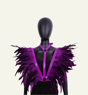 Glamorous Purple Feather Harness