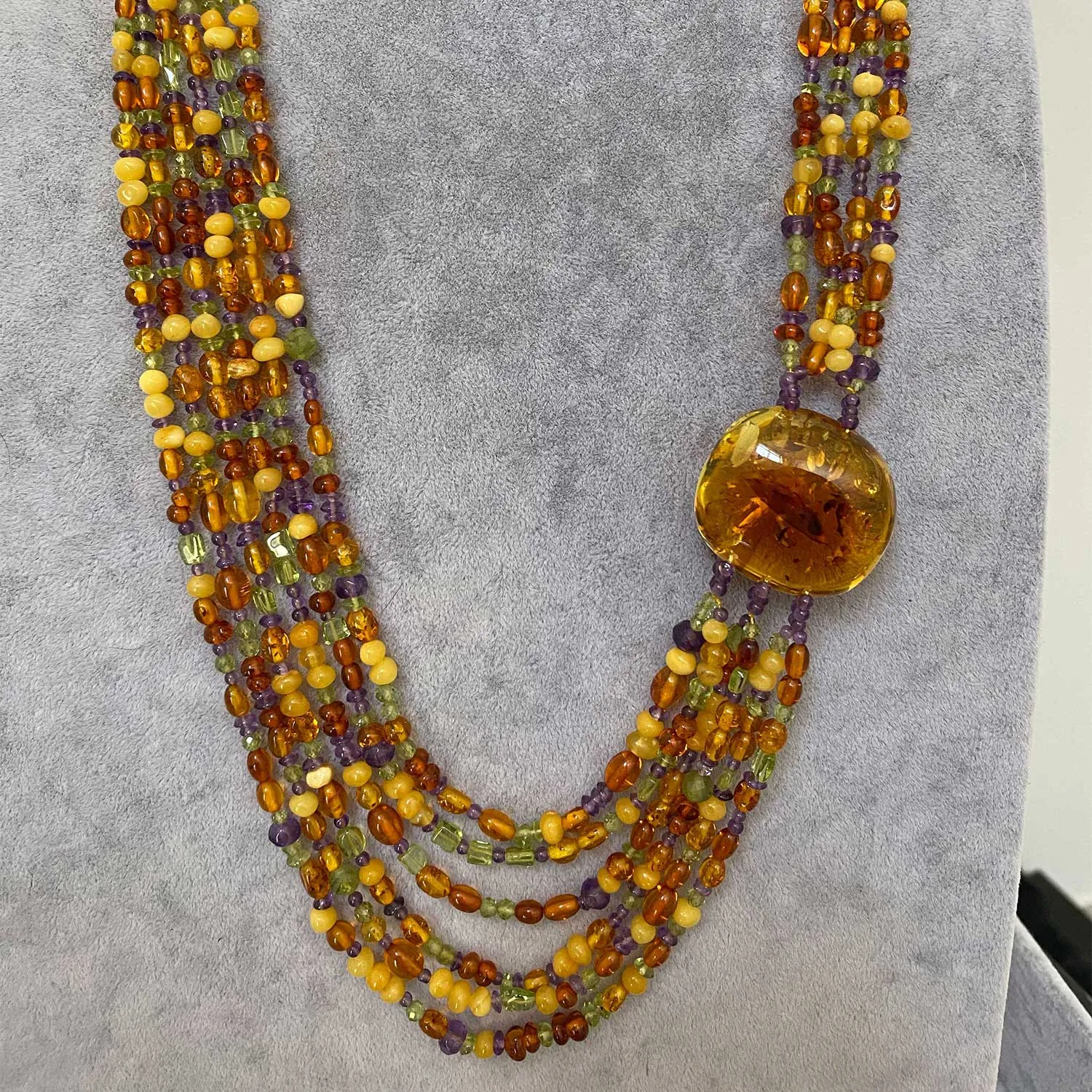 Handmade Multicolor Baltic Amber Necklace