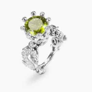 Kingdom of Two Sicilies Pavè Peridot Ring
