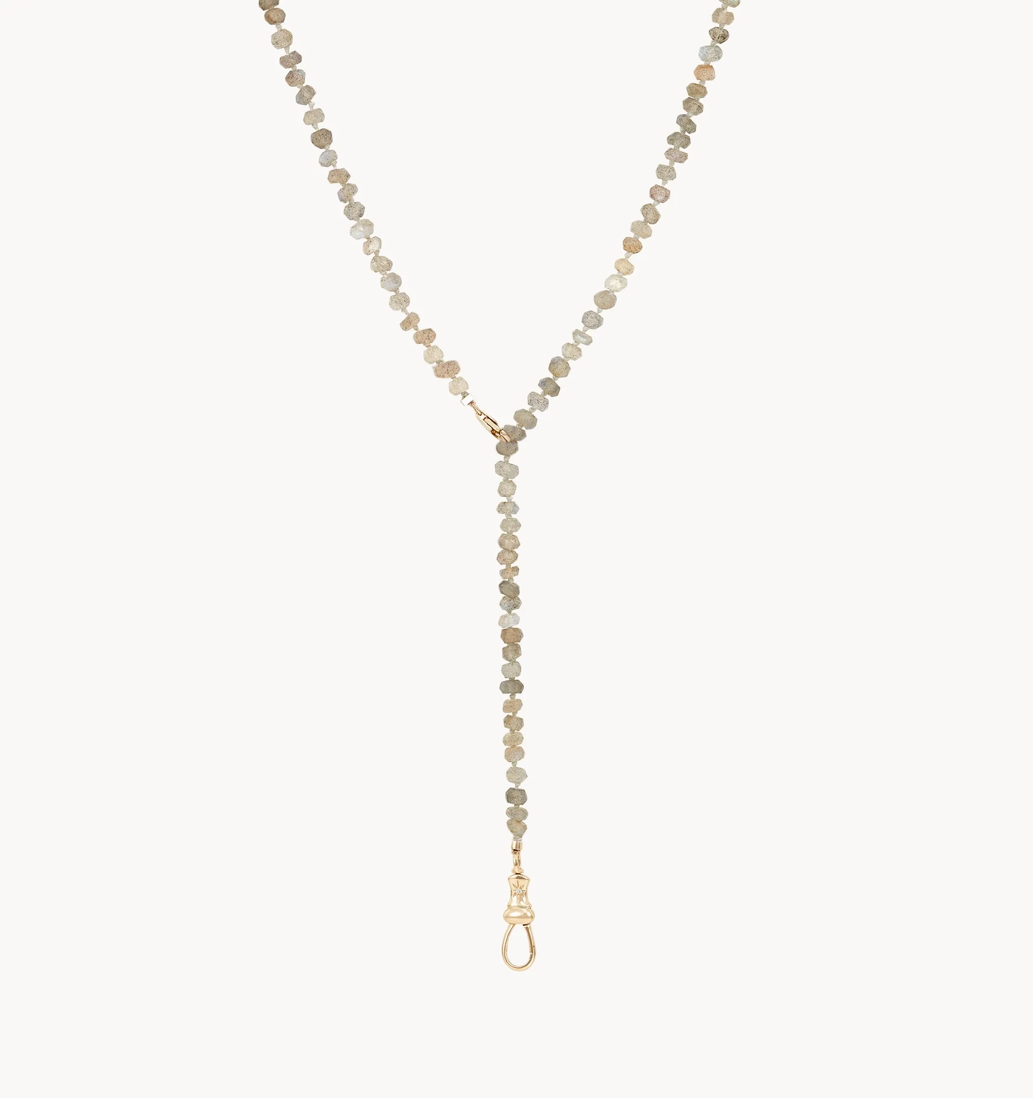 labradorite beaded mood necklace - 10k yellow gold, labradorite