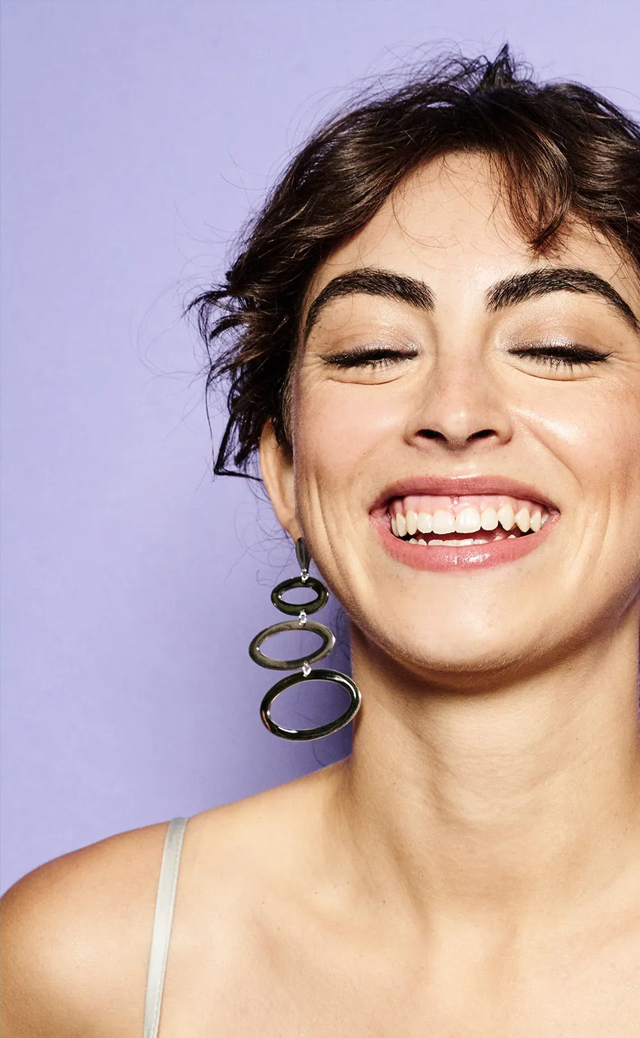 Large Ellipses Earrings - Silver