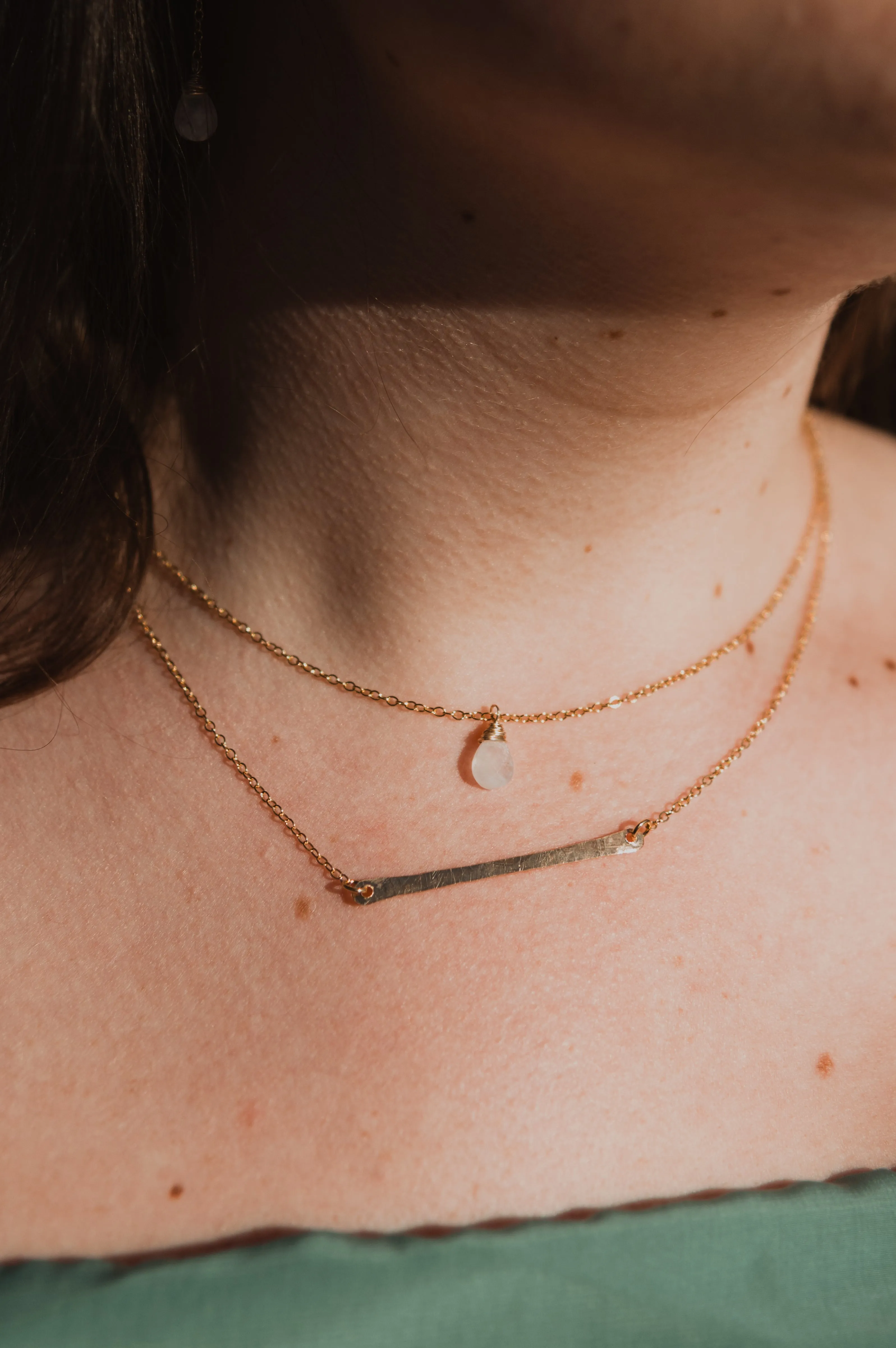 Moonstone Drop Necklace