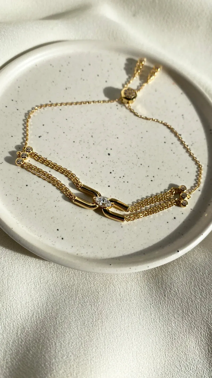Multi Chain Zircon Stone Bracelet