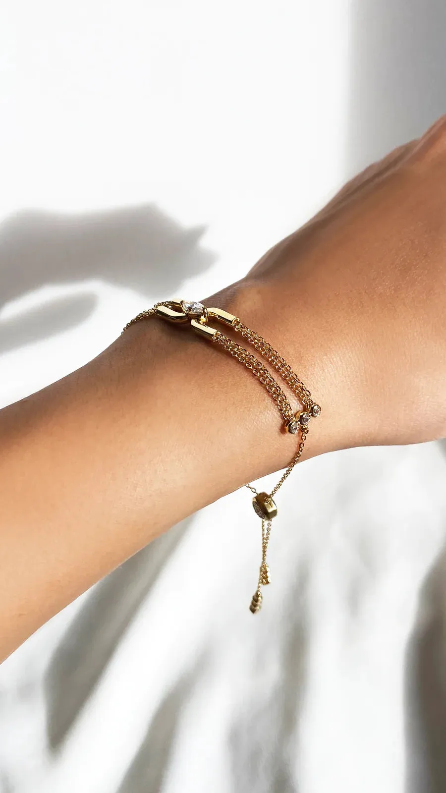 Multi Chain Zircon Stone Bracelet