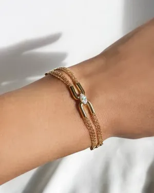Multi Chain Zircon Stone Bracelet