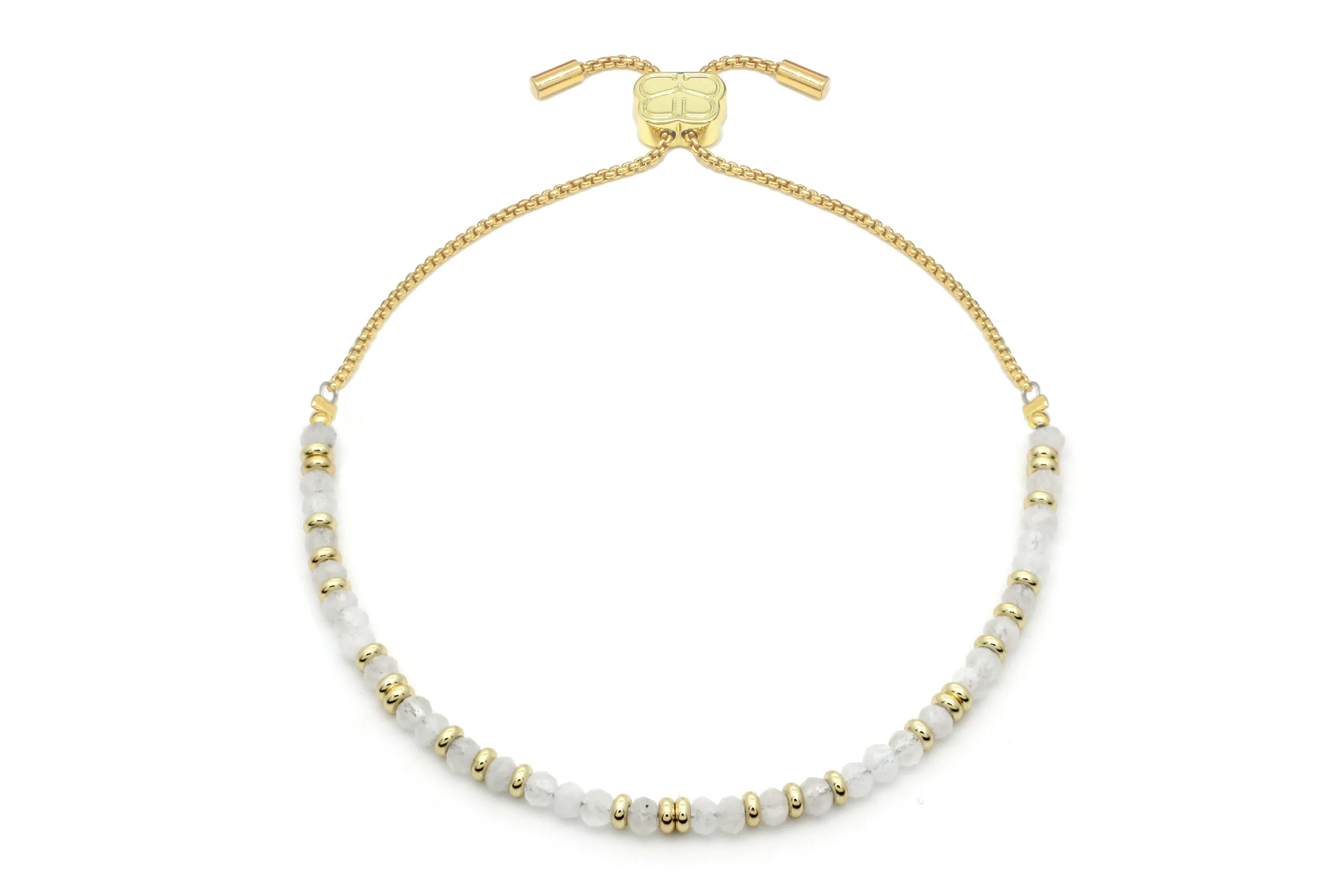 Mystical Rainbow Moonstone Gold Bracelet