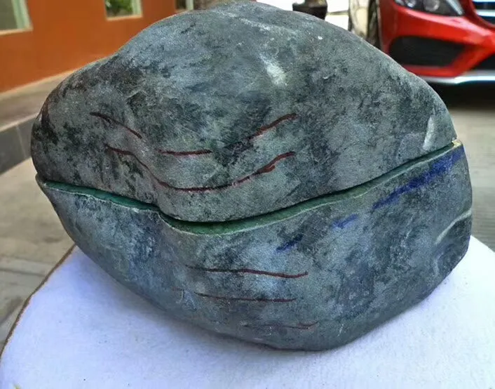 Natural Jade Rough Jadeite Raw Two Pieces 7.9kg