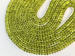 Natural Peridot (Fine quality) Smooth Rondelle Beads