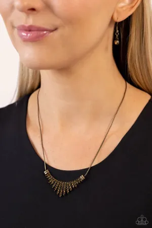 Paparazzi Dramatic Diadem - Brass Necklace