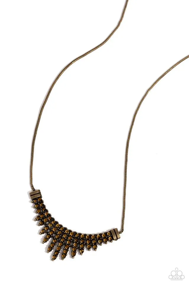 Paparazzi Dramatic Diadem - Brass Necklace