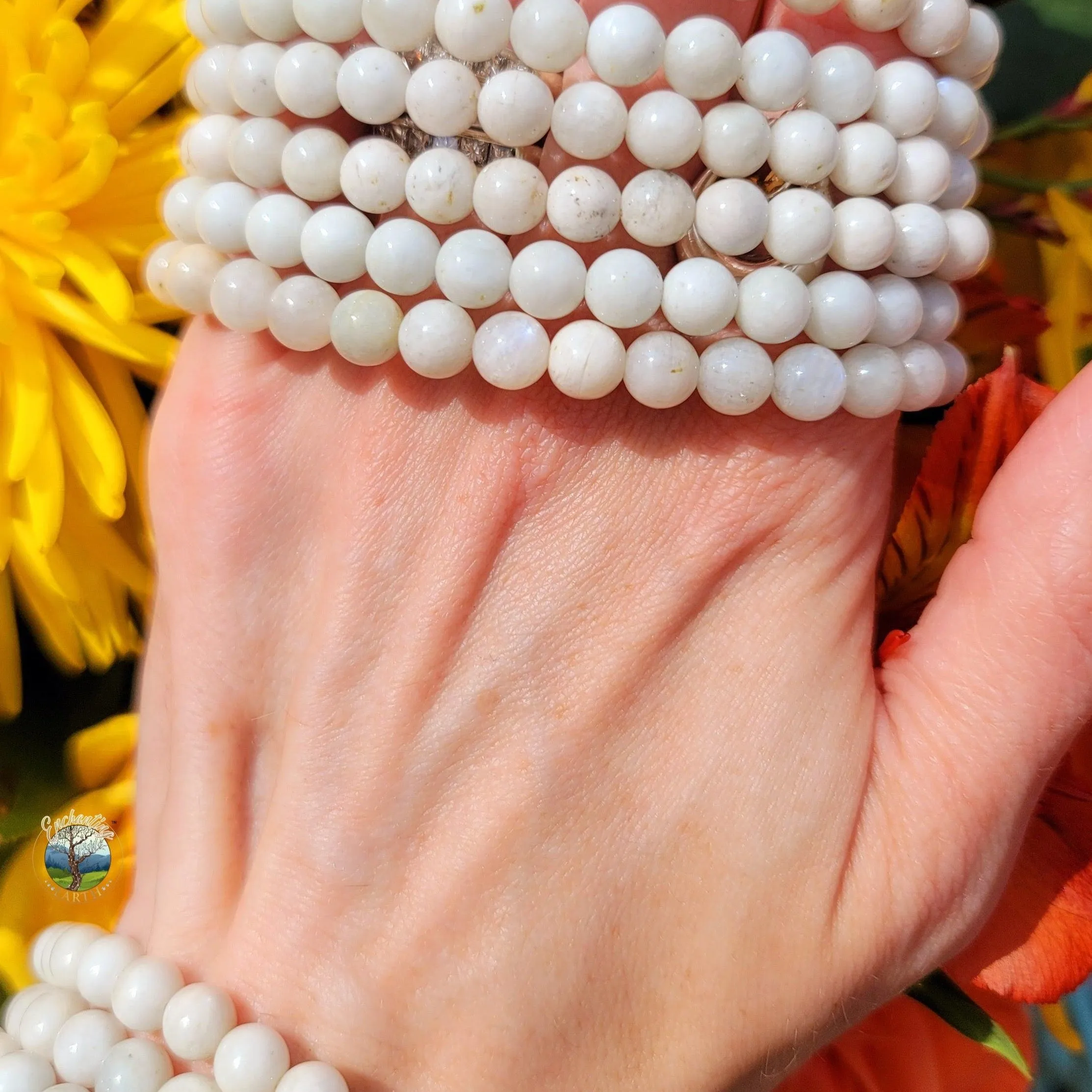 Pastel Green Moonstone Bracelet for Emotional Balance, Harmony and Protection