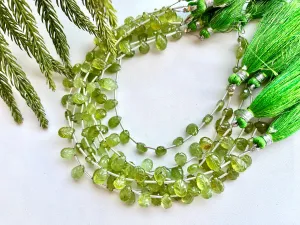 Peridot Carved leaf shape Beads