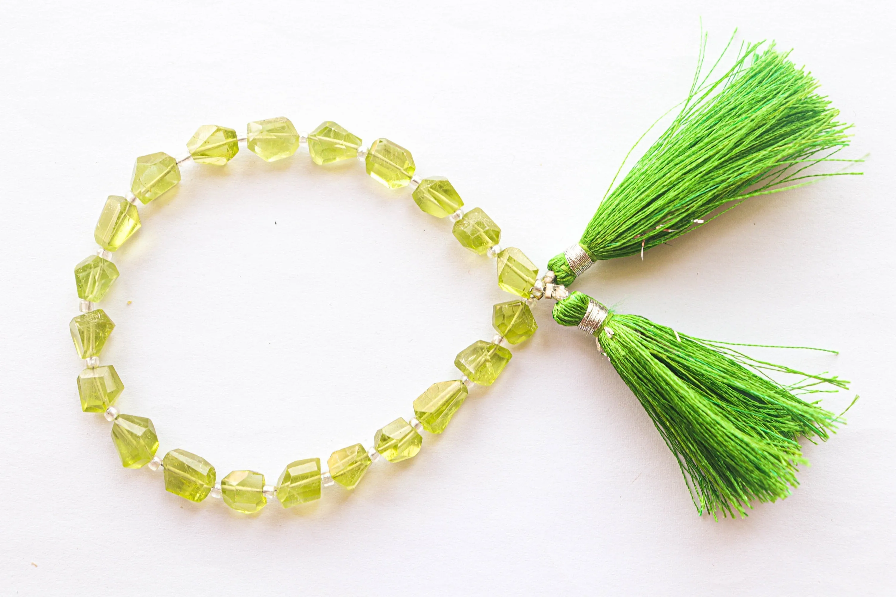 Peridot Faceted beads Uneven Shape | 6x8mm to 7x9mm | 8 inch Full String | Natural Gemstone | Beadsforyourjewellery | Rare Gemstone Beads