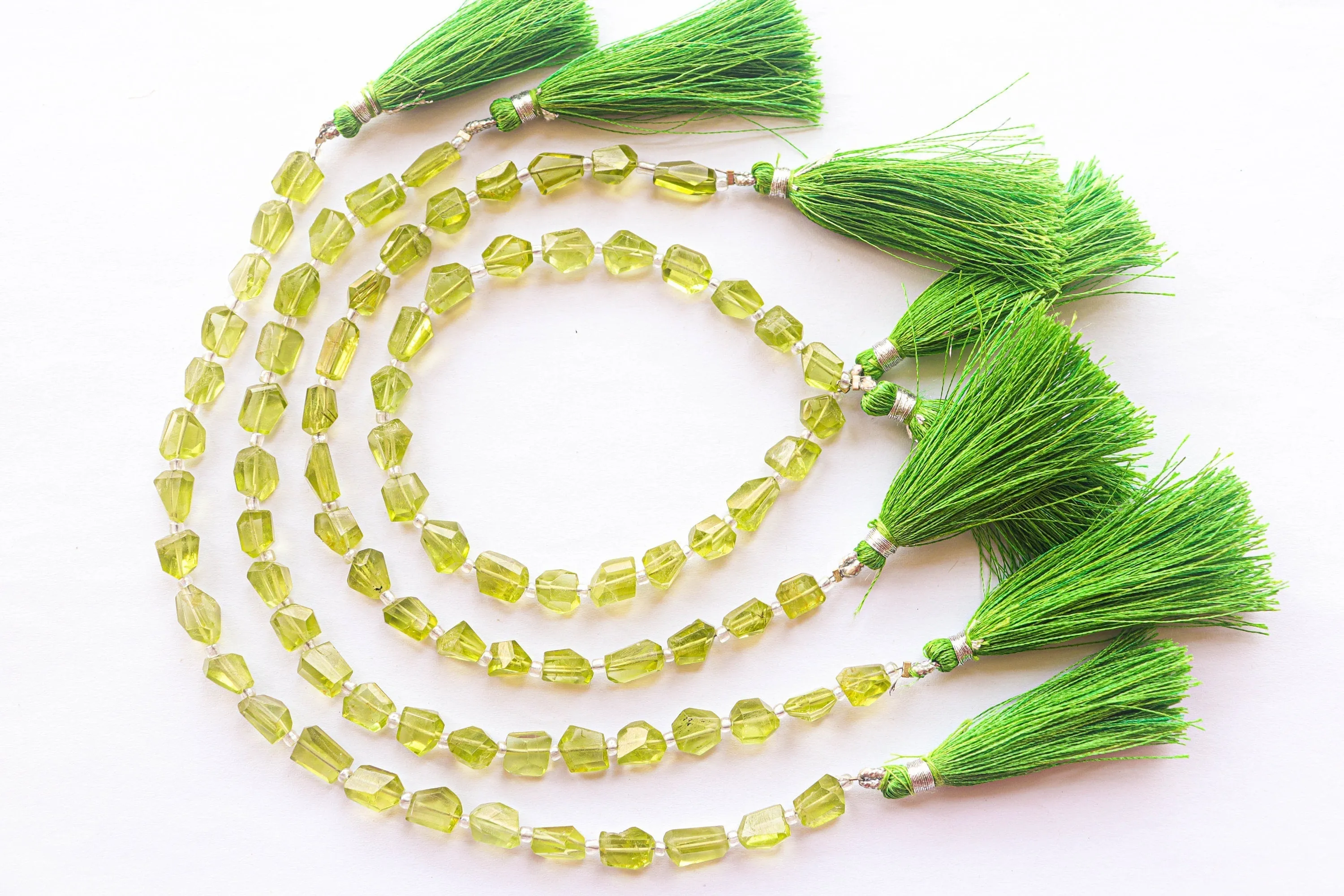 Peridot Faceted beads Uneven Shape | 6x8mm to 7x9mm | 8 inch Full String | Natural Gemstone | Beadsforyourjewellery | Rare Gemstone Beads