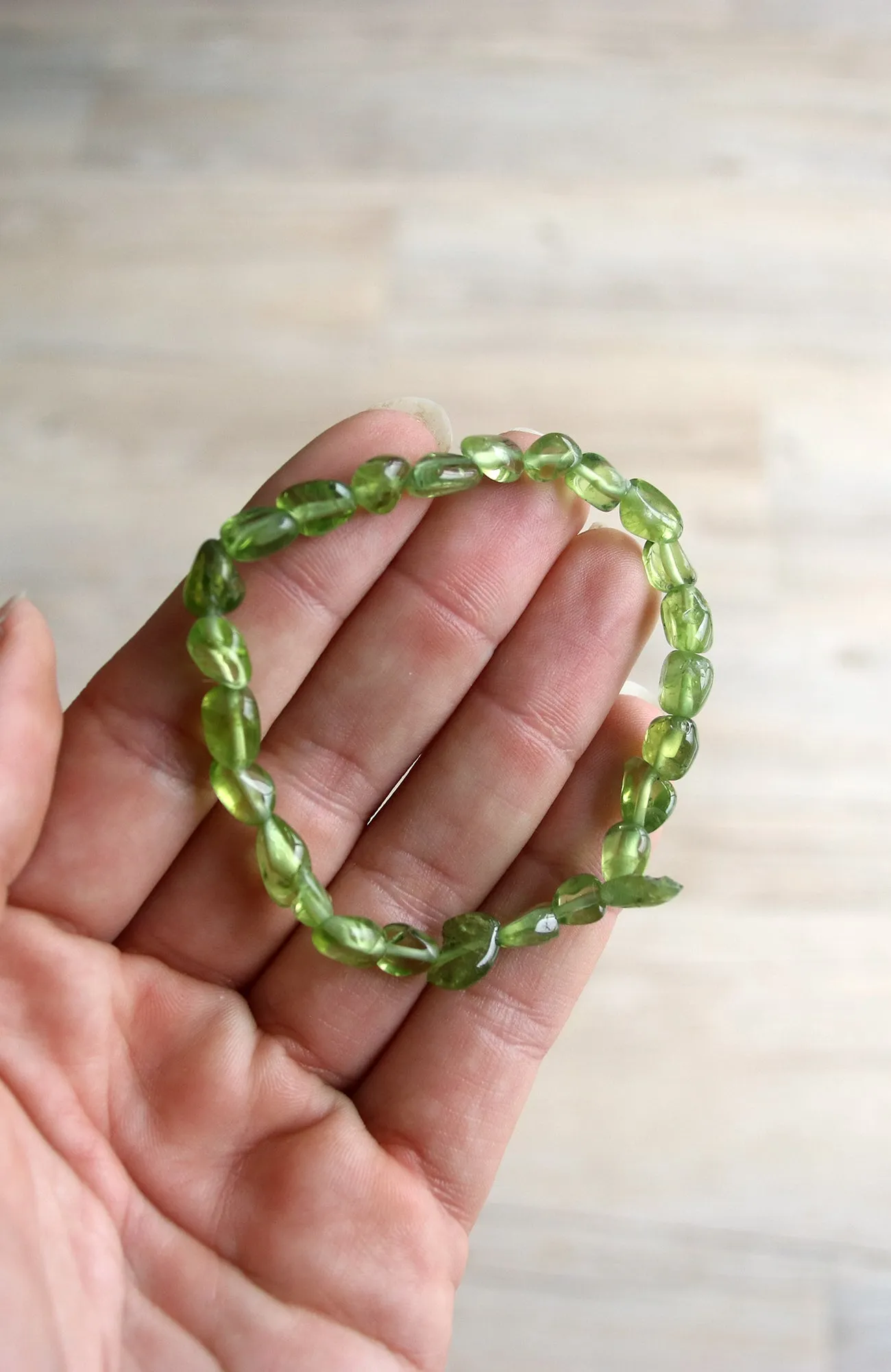 Peridot Nugget Bead Bracelet 333