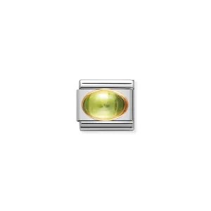 Peridot Oval Charm - 18K Gold