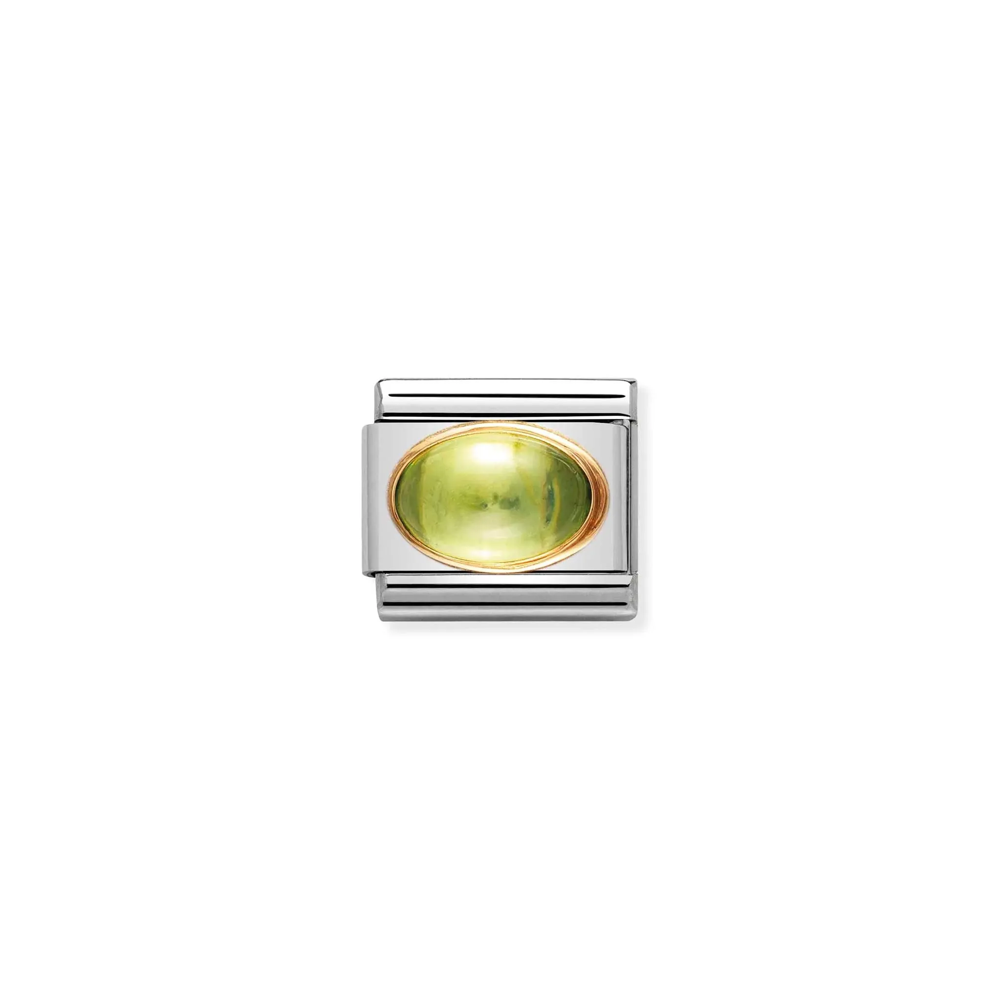Peridot Oval Charm - 18K Gold