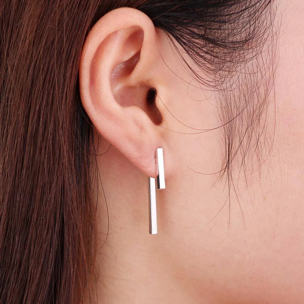 Punk Style Minimalist T Bar Stud Earrings