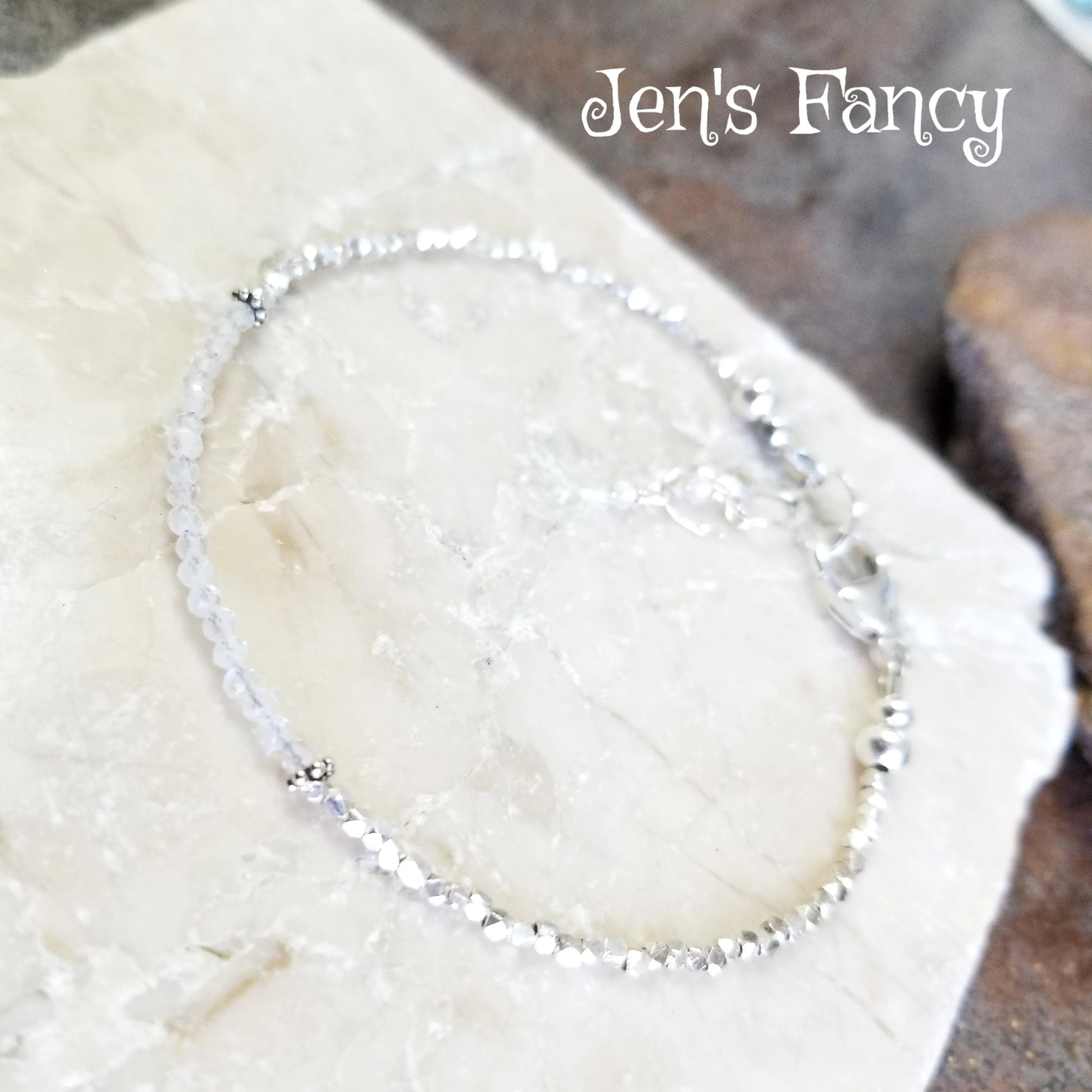 Rainbow Moonstone Bracelet Karen Hill Tribe Fine Silver