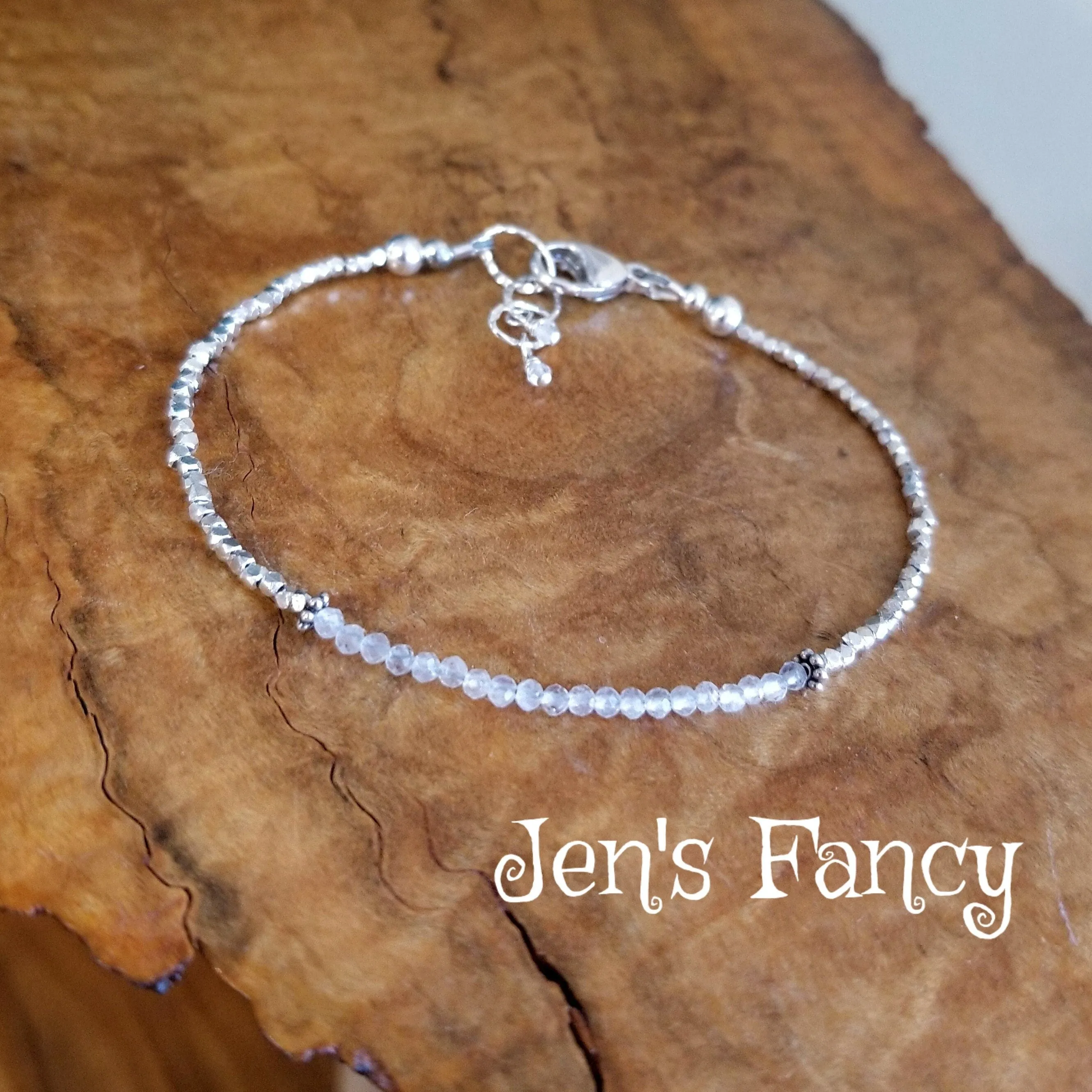 Rainbow Moonstone Bracelet Karen Hill Tribe Fine Silver