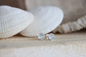 Round Moonstone Studs