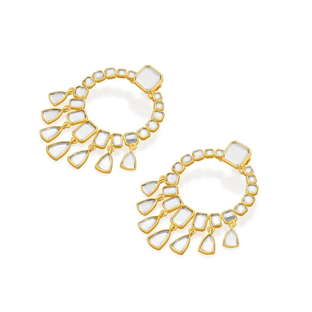Ruhaniyat Statement Mirror Drop Earrings