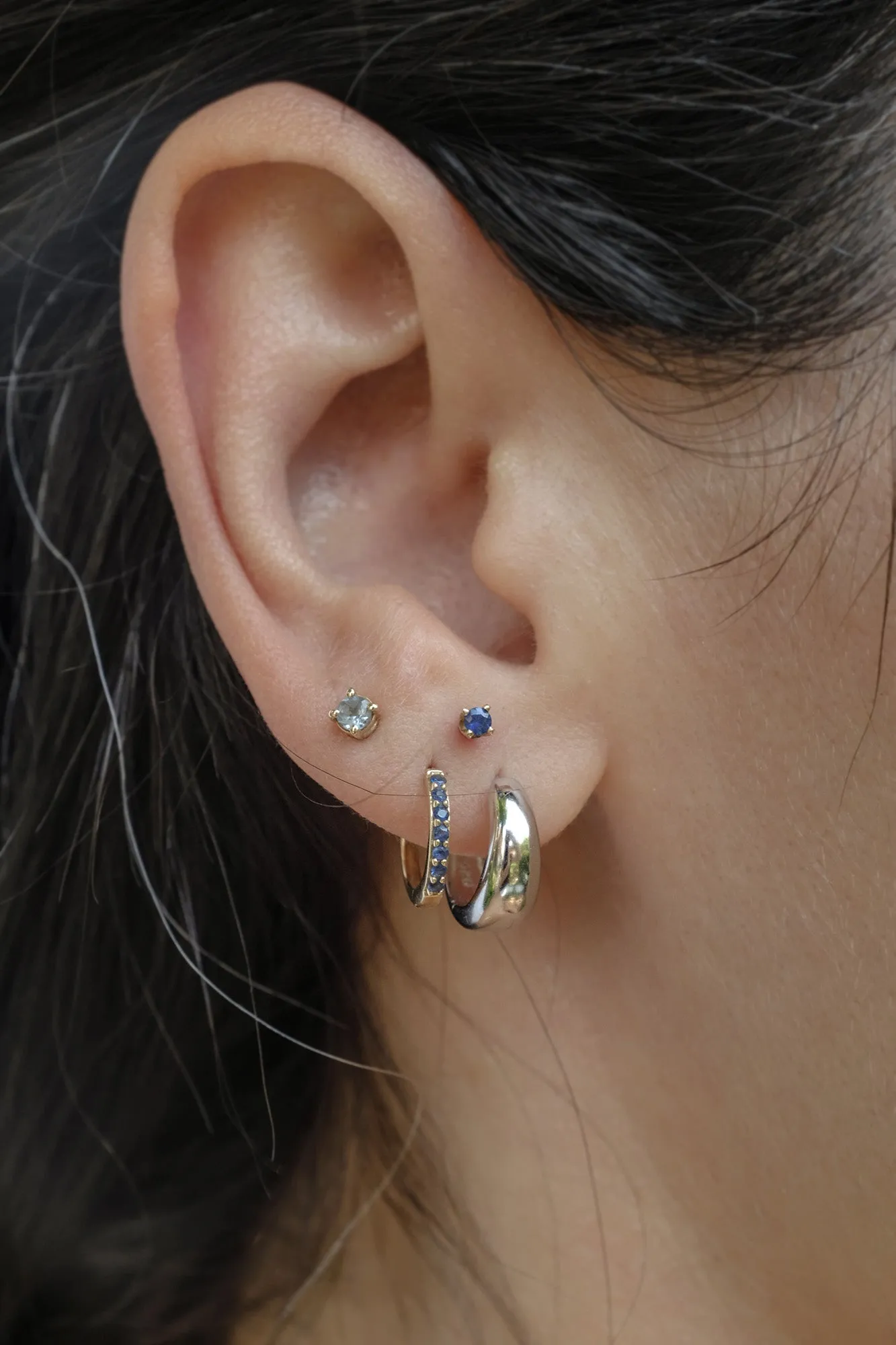 Sapphire Huggie Hoops