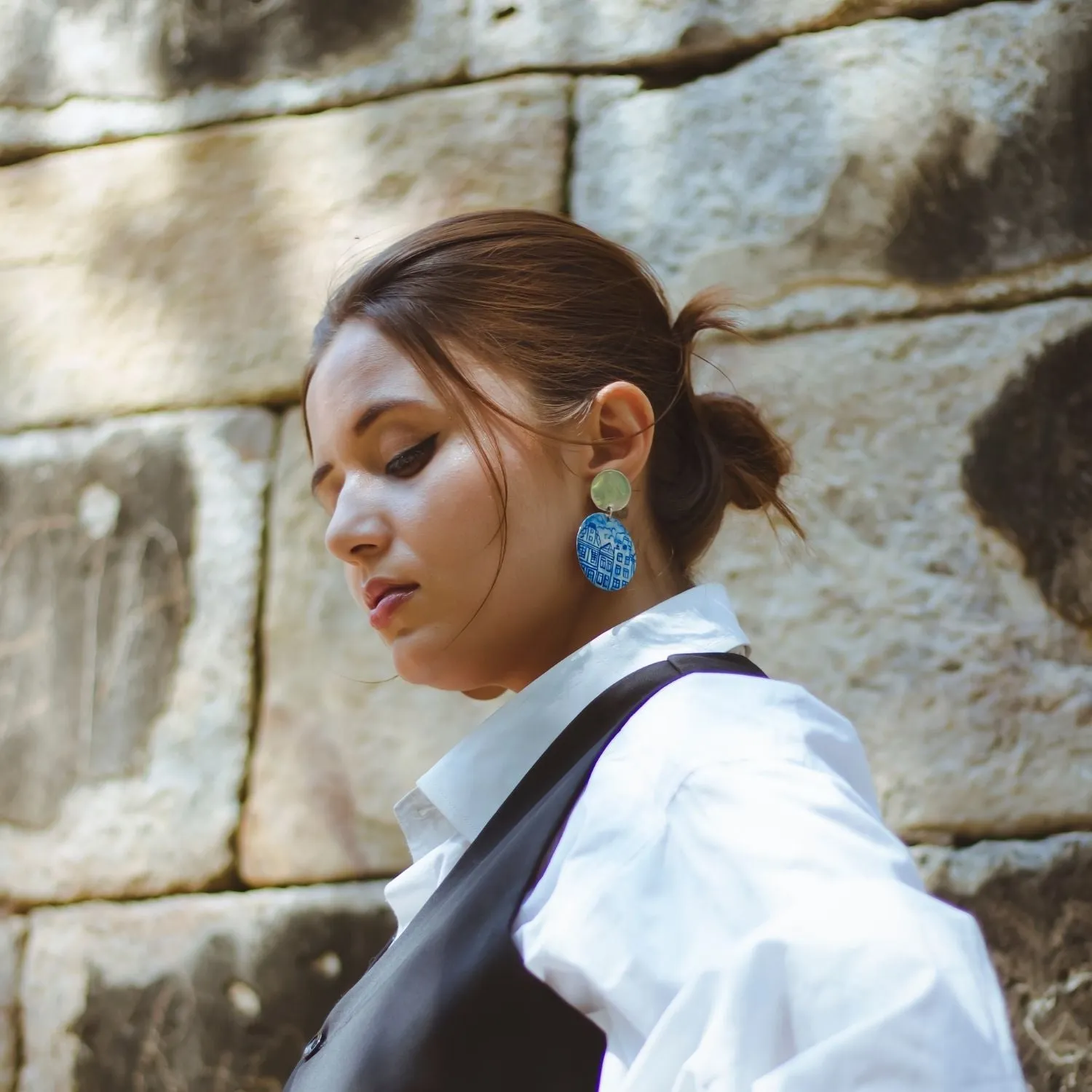 Skyline Earrings | Silver Jewellery | Hand Painted | Exquisite Design