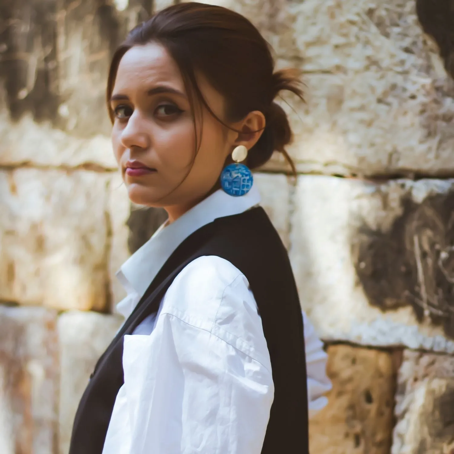 Skyline Earrings | Silver Jewellery | Hand Painted | Exquisite Design