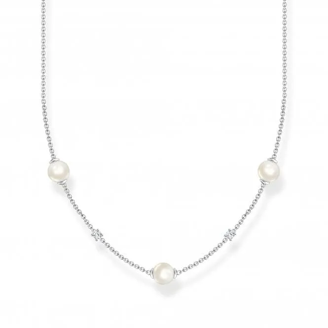 Sterling Silver Delicate Pearl Necklace KE2120-167-14-L45V